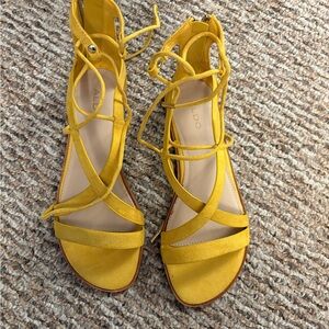 Aldo Yellow Criss-Cross Sandals